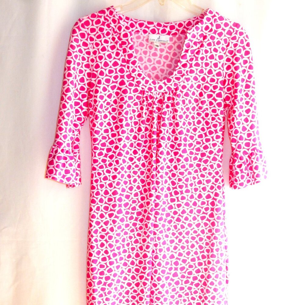 Jude Connally Pink / White Knit Dress in Size XS
